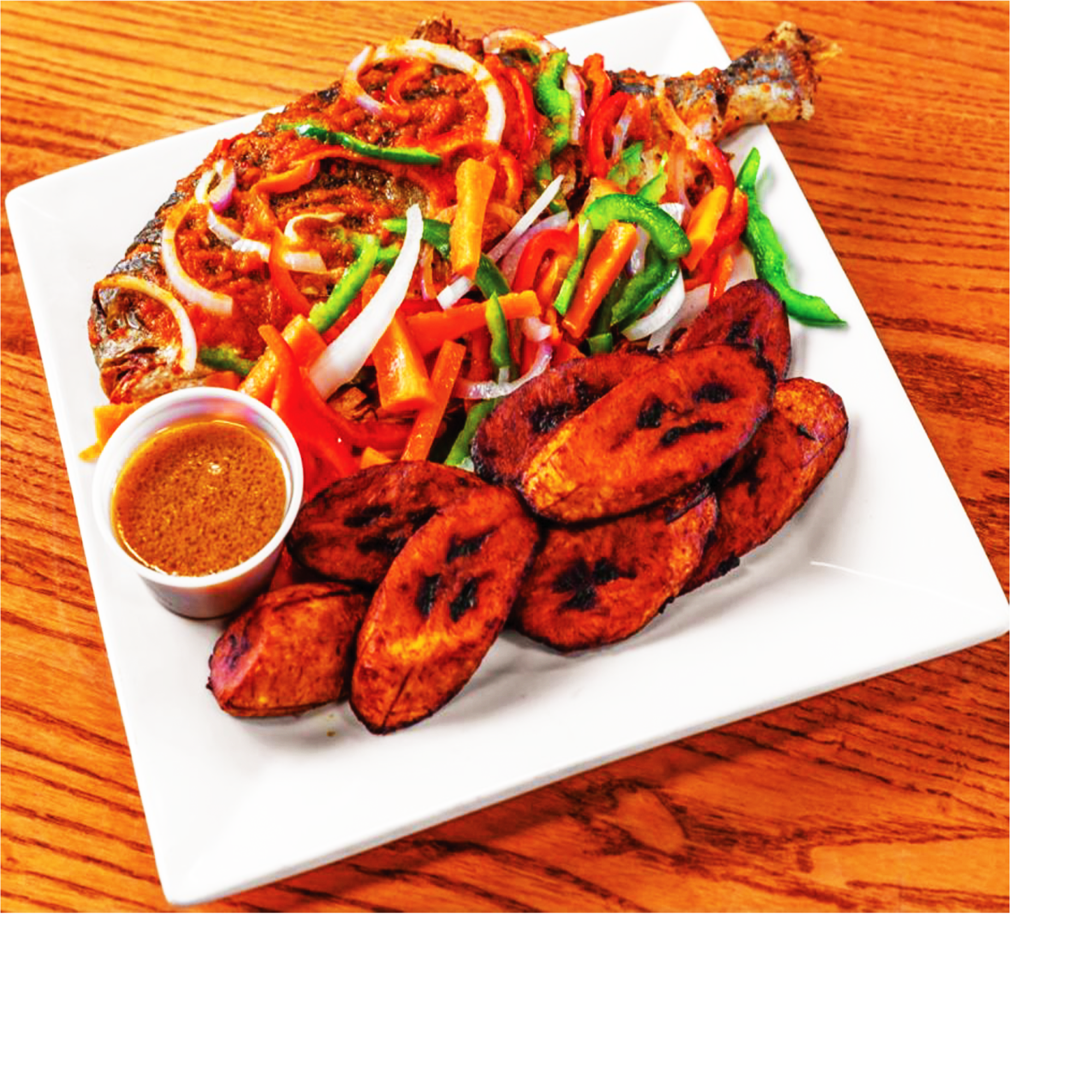 Croaker Fish with plantains Small Croaker Fish with Plantains