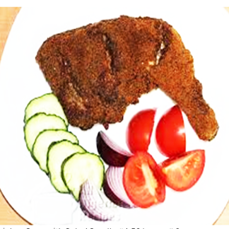 chicken suya with salad